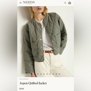 Aspen Quilted Utility Jacket in Green